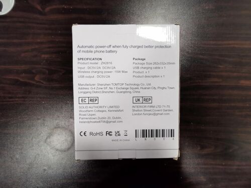 LED Table Lamp with Wireless Charger, Desk Bedside Lamp with Sensitive Light - Bild 11 von 12