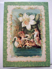 Unused Enchanted Fairies Swan Lily waters edge blank Greeting Card *V15