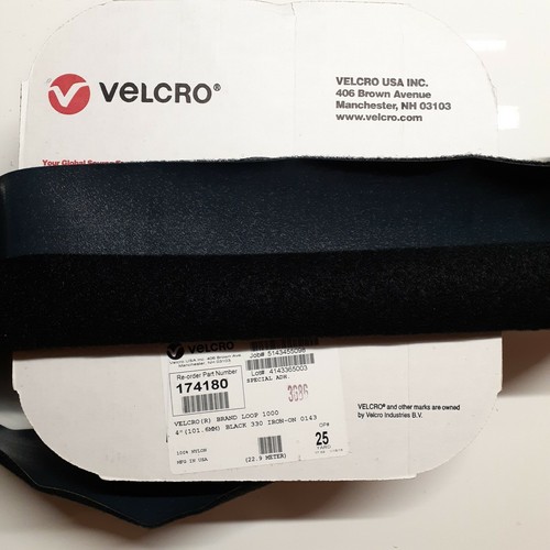 2" Wide VELCRO® Brand Black - IRON-ON Type - LOOP(soft) Side Only - By the YARD - Picture 2 of 3