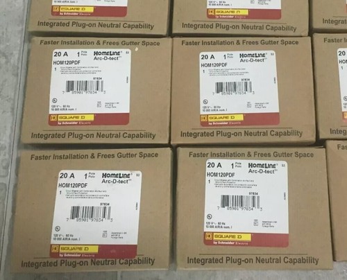 10 x Square D HOM120PDF 1 Pole 20A Combination Arc & Ground Fault Breaker NEW
