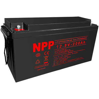 NPP LiFePO4 Lithium 12V 200Ah Battery Build in BMS 200A With 4500+Cycles