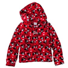 Disney Minnie Mouse Red Girl Hooded Fleece Sweatshirt Hoodie Winter Jacket 6 6X