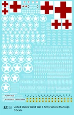 K4 O 1:48 Scale Decals USA World War II Army Jeep Truck Vehicle Circle Star