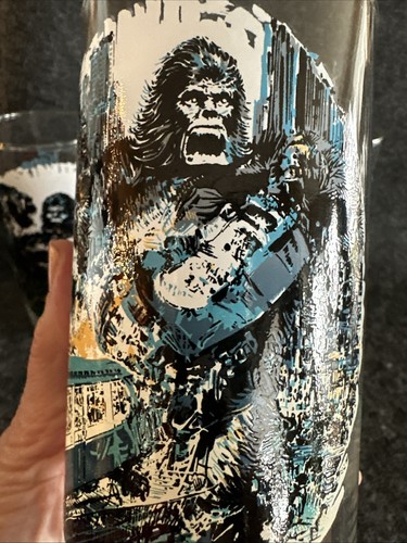 Vintage 1976 King Kong Trinkgläser Becher Komplettsatz 4 Coca-Cola Film - Bild 23 von 24