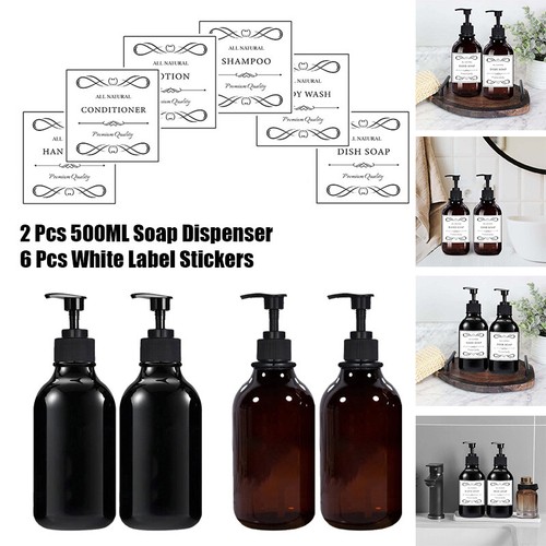 Contenedor de gel champú botella loción dispensador de jabón de manos recargable de 500 ml - Imagen 6 de 18