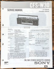 Sony CFS-W30 Radio / Boombox Service Manual Original
