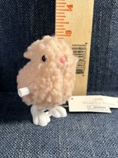 New Easter Wind-Up Pink Sherpa Plush Hopping Bunny