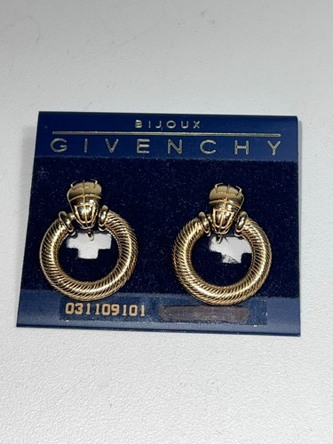 GIVENCHY VINTAGE Ohrhänger Clip-on vergoldet NEU SELTEN 1,20"Lx1"W - Bild 1 von 4