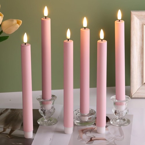 Velas Cónicas LED Blancas Eywamage con Control Remoto, Parpadeante Mecha Negra Cera Real - Imagen 33 de 49