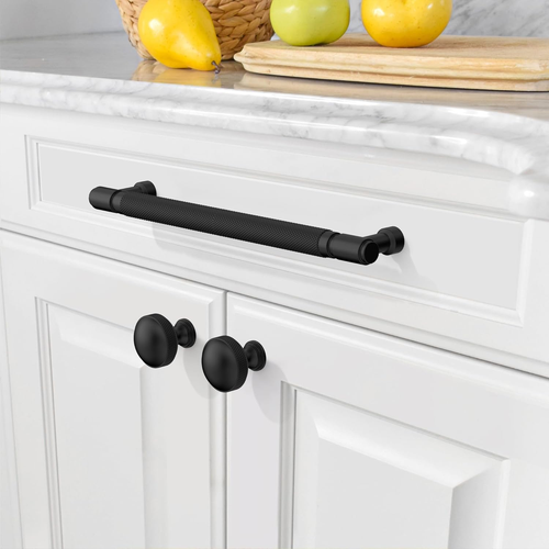 10 Pack Matte Black Knurled Cabinet Pulls 7.5 Inch(192Mm) Hole Center Drawer Pul - Picture 4 of 12