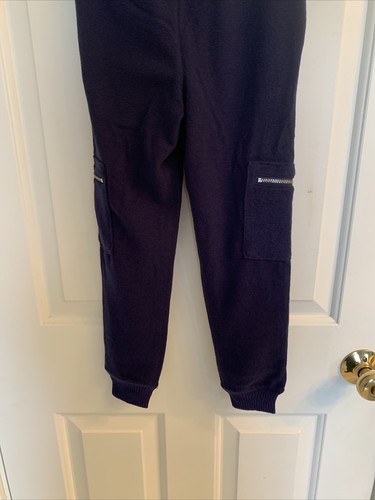 NWT-Girls Justice Dark Blue Snuggly Soft Cargo Joggers-Size 6 - Picture 11 of 12