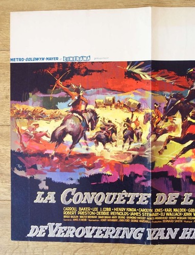 HOW THE WEST WAS WON John Wayne Ford western original belgian movie poster '62 - 第 2/6 張圖片