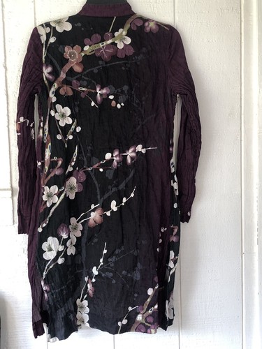 Citron Silk Flower Art Design Blouse sz.S - Picture 6 of 7