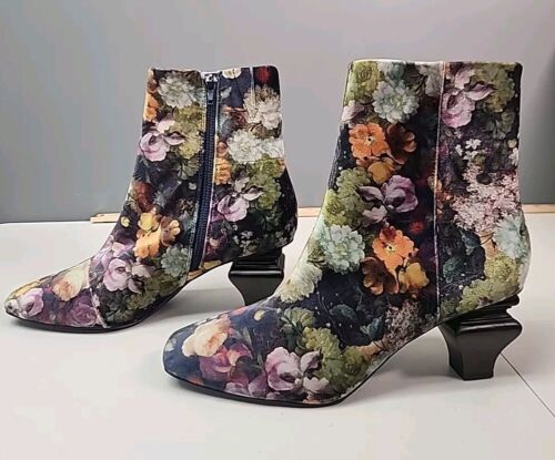 Charlotte Stone Stickly Floreale Velluto Donna 11 Stivali Strega Stravagante Fata - Foto 4 di 6