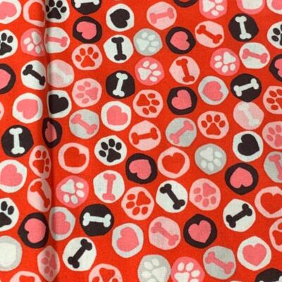 New Create It 18''X21'' Valentine Puppy Dog Cotton Fat Quarter FQ Quilting Fabric