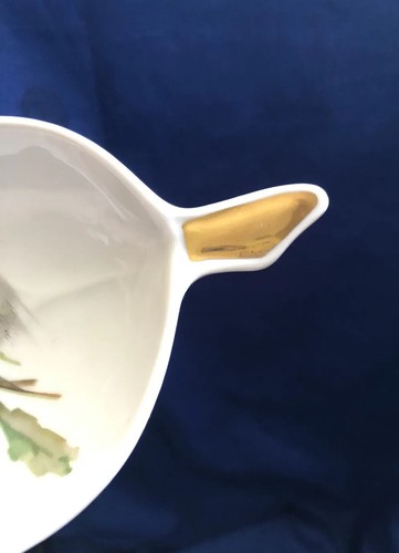 Mitterteich Bavaria Germany Leaf Shape Daisy Flower Candy Dish Gold Gild VTG - Picture 3 of 8