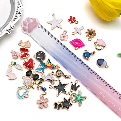 10/30pcs Alloy Enamel Charms Pendants for Jewelry Making Earrings Bracelet - Picture 4 of 43