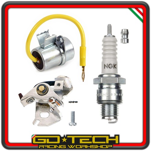 KIT PUNTINE CONDENSATORE CANDELA PIAGGIO CIAO SI BRAVO BOXER BOSS 50 ORIGINALI - Foto 10 di 10