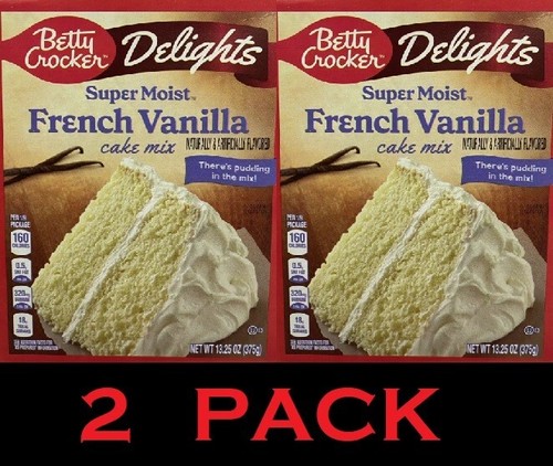 Betty Crocker Delights SUPERFEUCHTE französische Vanille Kuchen Mischung 13,25 Unzen Box - 2er Pack - Bild 1 von 4