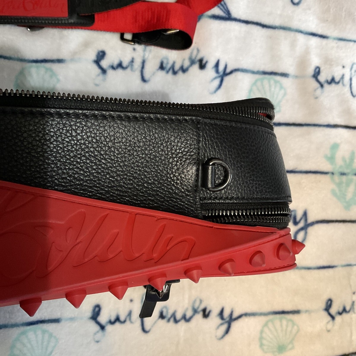 Christian Louboutin LOUBITOWN Messenger Bag Spiked Leather