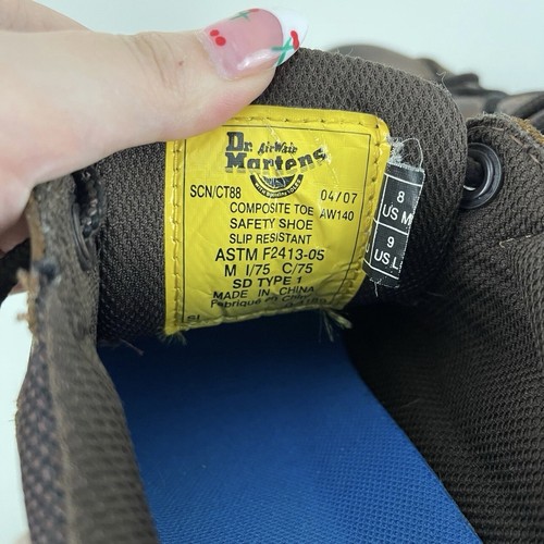 DR. MARTENS Vintage 90’s Dark Brown Leather 10854 Industrial Steel Toe Shoes - Imagen 9 de 10