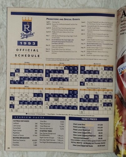 Kansas City Baseball: 1993 Fan Guide-25th Anniversary Keepsake Edition - Picture 4 of 5