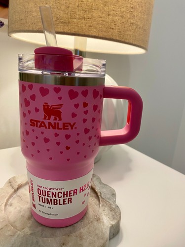 Stanley Cup Valentine’s Day 2025 Ruby Hearts 20 oz with handle Tumbler eBay