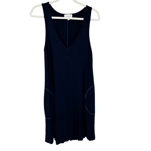 Feel The Piece Terre Jacobs Damen Sommer V-Ausschnitt Tasche Tank Kleid XS/S Navy - Bild 1 von 7