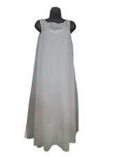 Vtg 60s Beige Chiffon Nylon Double Layer Nightgown Nightie Lace Radcliffe Petite