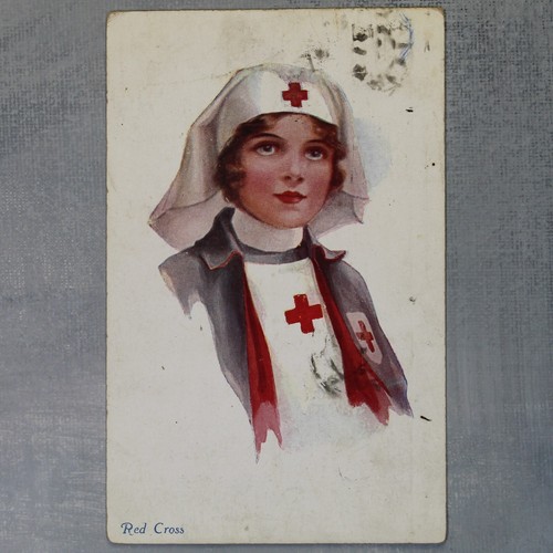 Nurse Sister Mercy Red Cross WWI Antique postcard Poltava Kharkov stamp 1916s🌹