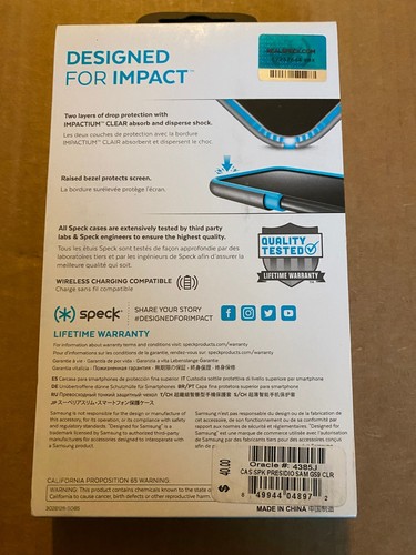 New Speck Presidio Clear Case for Samsung Galaxy S9, Protection Grip Skin Cover - Picture 10 of 15