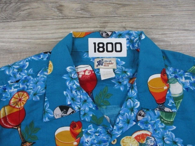 Camisa Hawaiana Cherokee De Colección Hombres Grande Azul Tropical Cóctel Waikiki Aloha Foto 3 de 4