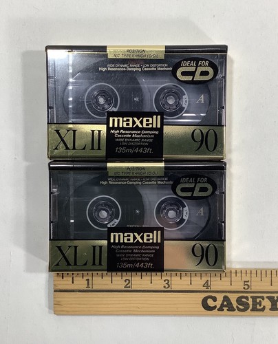 NEW / SEALED Maxell XL II 90 Type II Blank Audio Cassette Tapes Lot of 2 Japan - Picture 5 of 5
