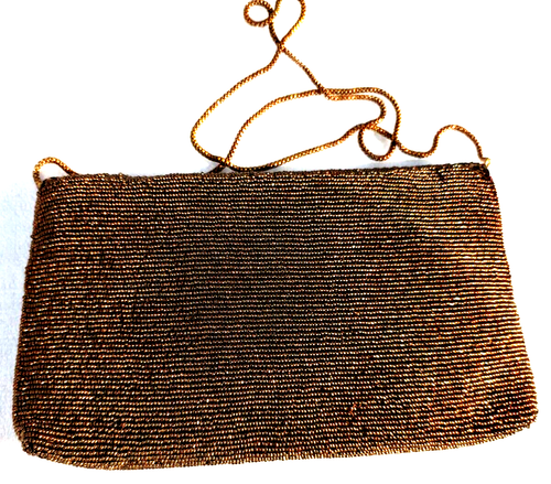 Vintage Walborg Bronze Beaded Hand Made Evening Bag Clutch - Picture 3 of 7