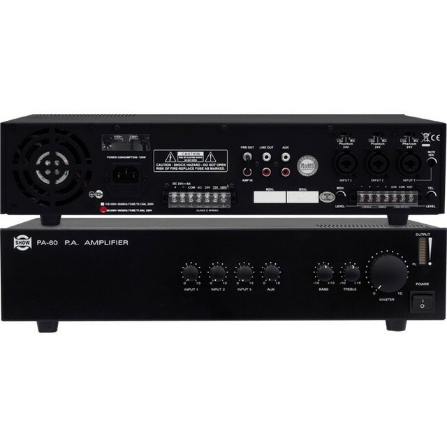SHOW PA60 60W High Performance Professional Multiplex Amplifier - Black SHOW PA60 60W High Performance Professional Multiplex Amplifier - Black