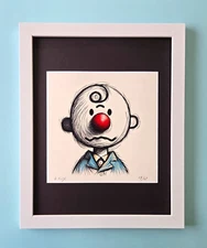 AIDAN FLUX | Hand Signed Authentic Print Framed Charlie Brown COA