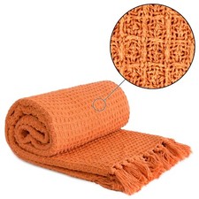 Throw Blanket for Sofas Bed Runner Honeycomb Waffle Soft Cotton Honeycomb