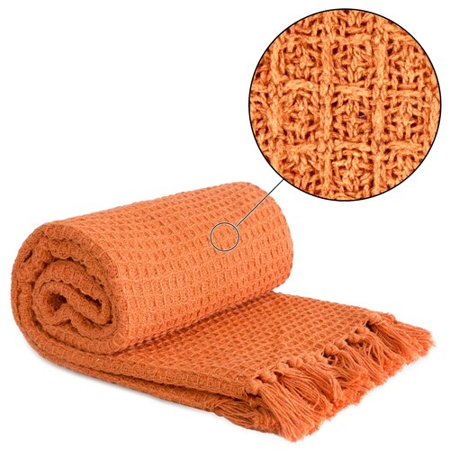 Throw Blanket for Sofas Bed Runner Honeycomb Waffle Soft Cotton Honeycomb - Picture 51 of 80