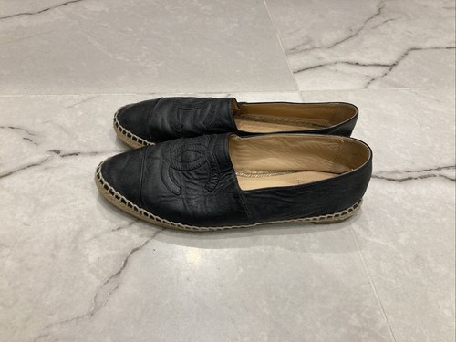 CHANEL SHOES WOMEN FLATS BLACK SIZE 41 MADE IN SPAIN - Picture 6 of 10