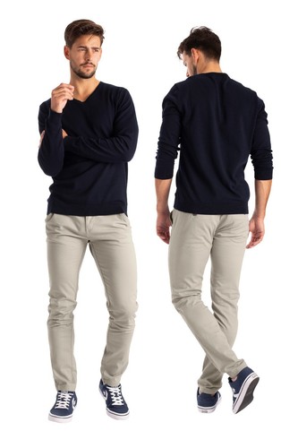 Herren Designer Chino Hose Stretch Stoff Chinohose Slim Fit Casual Trousers - Bild 52 von 55
