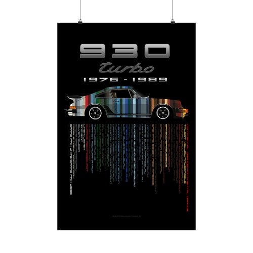 Porsche 930 Turbo Farben - Kunstdruck Wandposter - Bild 2 von 9