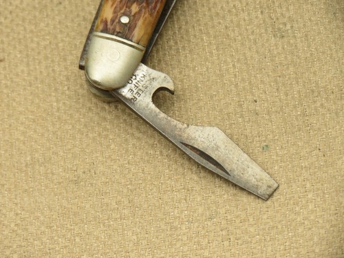 Antique Vintage ULSTER DWIGHT DIVINE & SONS Official GSA Scout Knife Bovine Bone - Picture 10 of 15