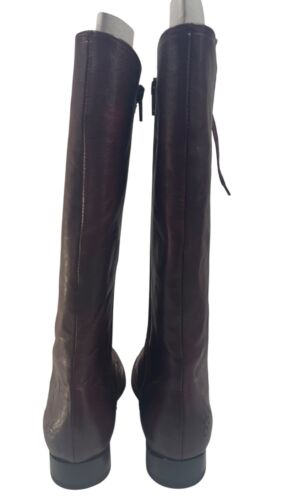 Botas John Fluevog Talla 8 Biblio Hayden Planas Cuero Con Cordones Hasta la Rodilla Borgoña - Imagen 6 de 14
