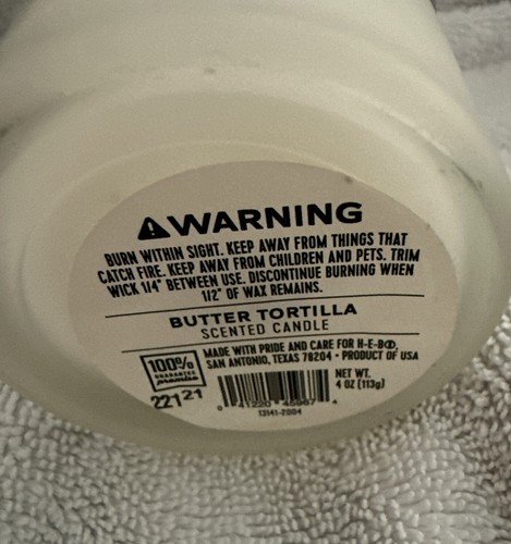 HEB Scented Candle Flavor Favorites Bakery Butter Tortilla (4 oz) New. - Picture 3 of 10