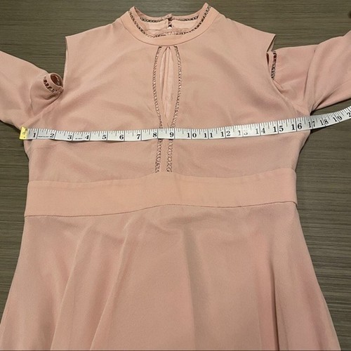 Revolve Keepsake Night Dance Light Pink Cold Shoulder Mini Dress Size M - Picture 11 of 12
