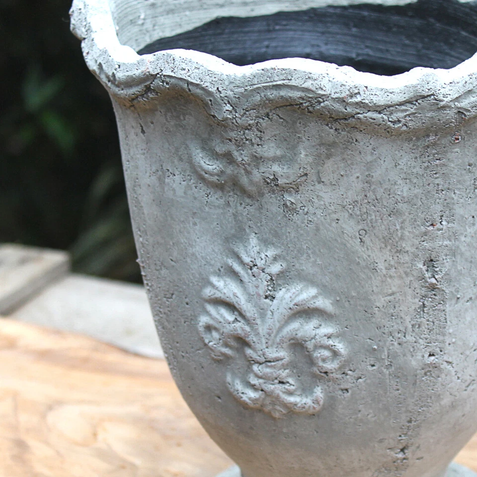 Vintage Übertopf Rustikal Antik Grau Blumentopf Shabby Pflanztopf Landhaus Vase - Bild 3 von 3