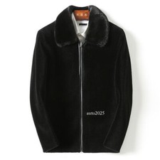 New Sheep Sheared Fur All-in-one Men's Short Mink Fur Coat Lapel Fur Coat Jacket