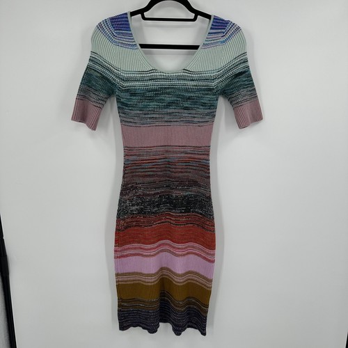 Anthropologie Sweater Dress Womens Small Multi Elodie Slim Striped Scoop-Neck - Picture 9 of 12