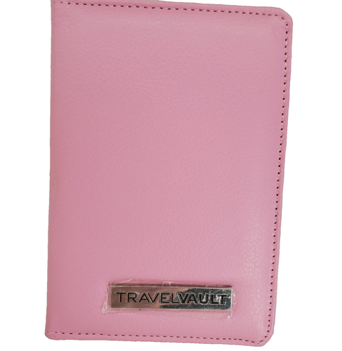 Travel Vault Pink Leather RFID Blocking Passport and Credit Card Holder - Picture 2 of 24