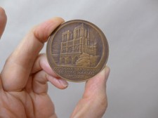 Medaglia bronzo arte vintage Cattedrale di Notre Dame Raoul Bernard